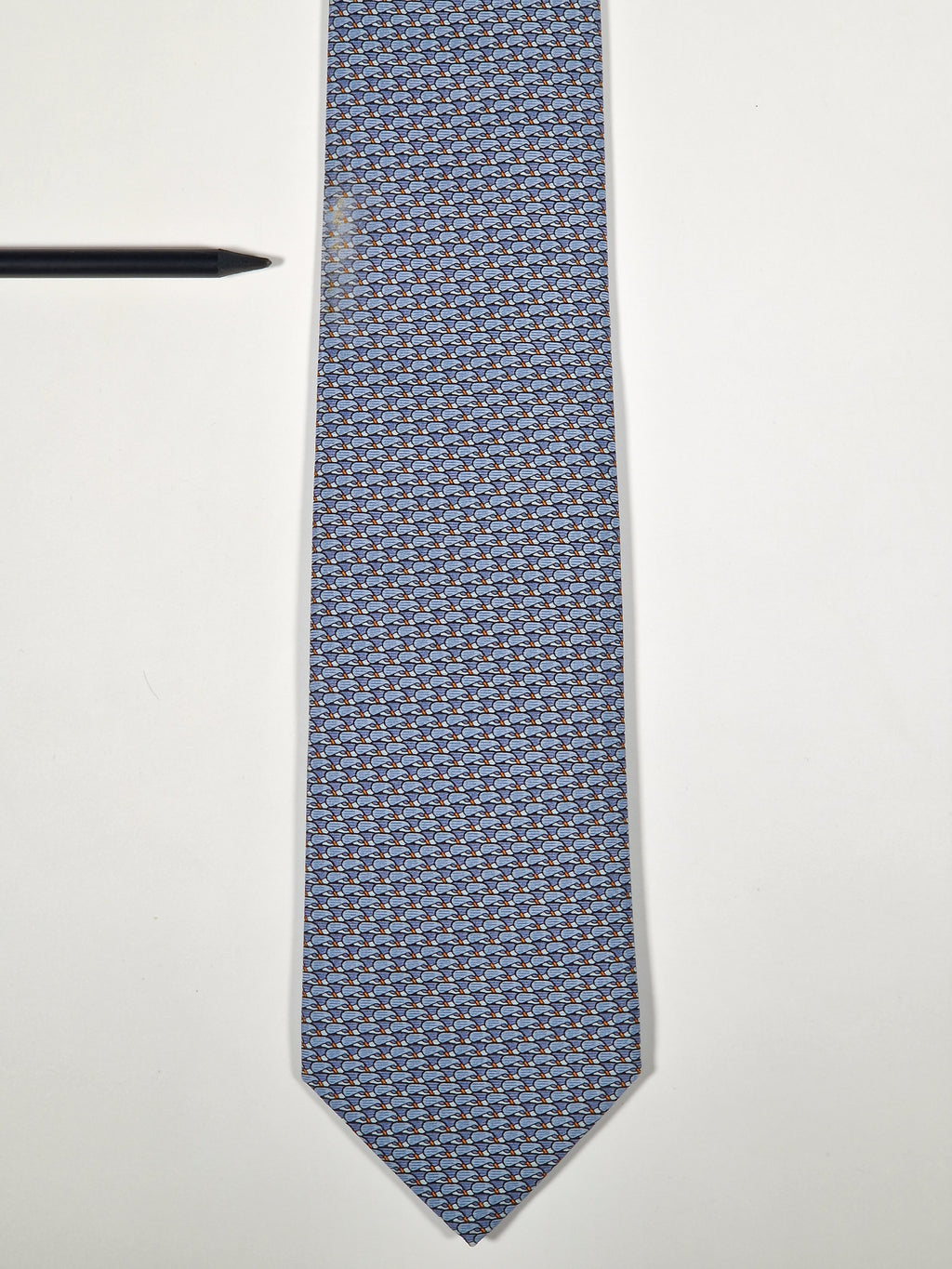 645819 Hermès tie blue golfclubs pattern 645819 IA