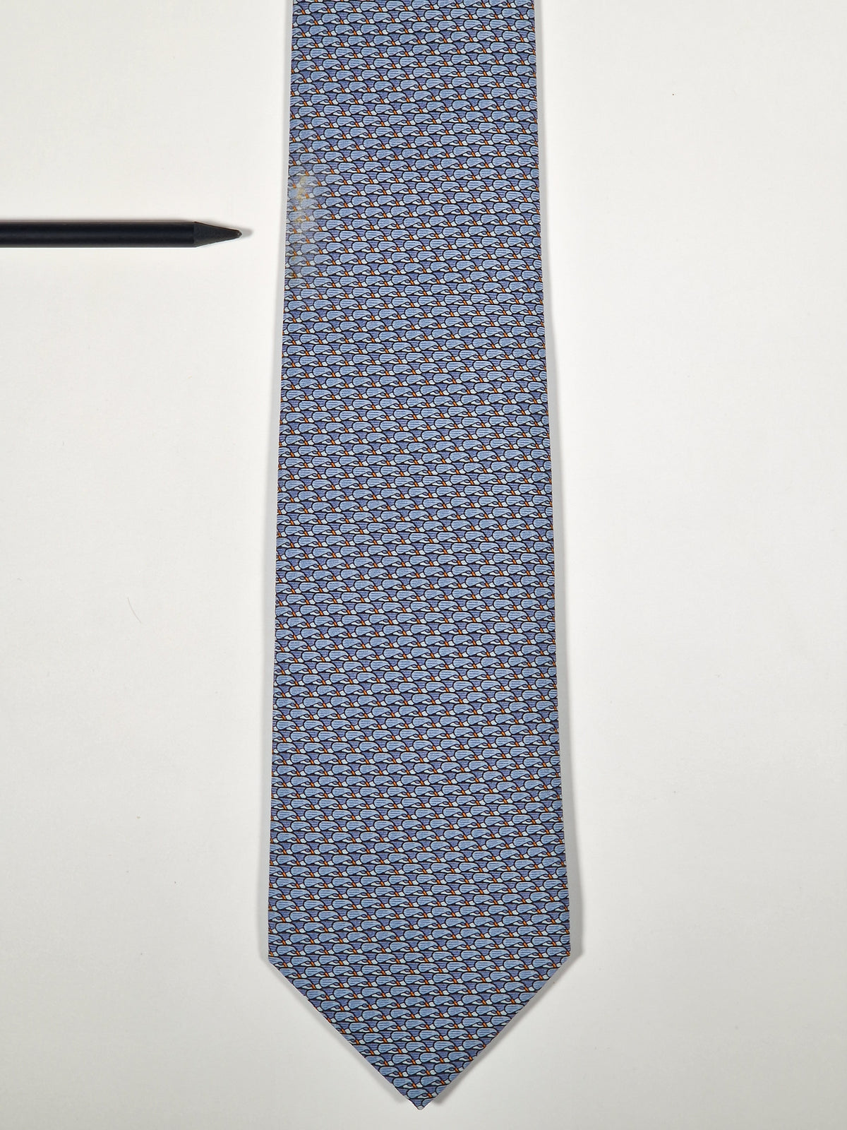 645819 Hermès tie blue golfclubs pattern 645819 IA