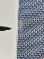 645819 Hermès tie blue golfclubs pattern 645819 IA