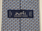 645819 Hermès tie blue golfclubs pattern 645819 IA