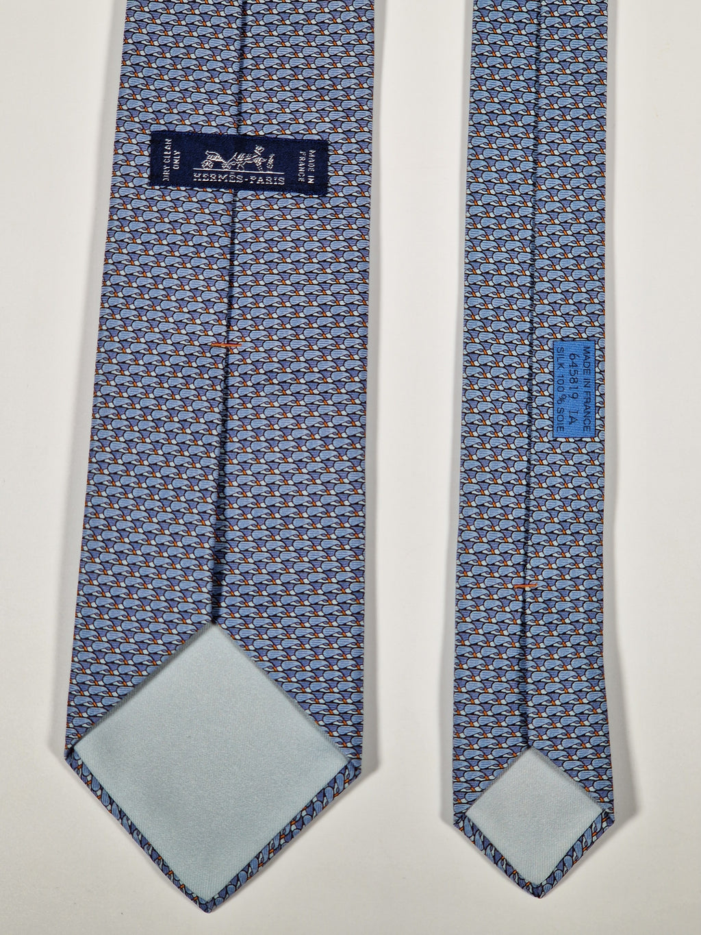 645819 Hermès tie blue golfclubs pattern 645819 IA
