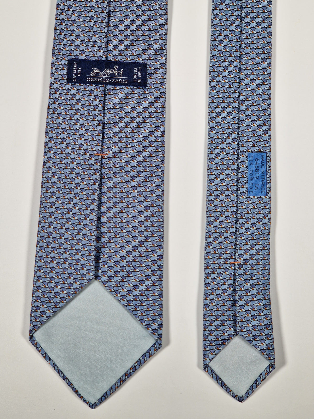 645819 Hermès tie blue golfclubs pattern 645819 IA