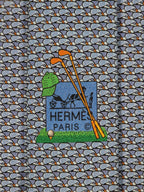 645819 Hermès tie blue golfclubs pattern 645819 IA