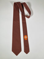 645829 Hermès tie black whimsical macarons 645829 IA