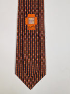 645829 Hermès tie black whimsical macarons 645829 IA