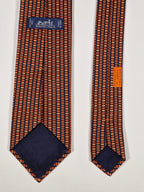 645829 Hermès tie black whimsical macarons 645829 IA