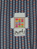 Hermès silk tie blu macarons whimsical pattern 645829 IA