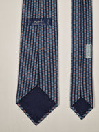 Hermès silk tie blu macarons whimsical pattern 645829 IA