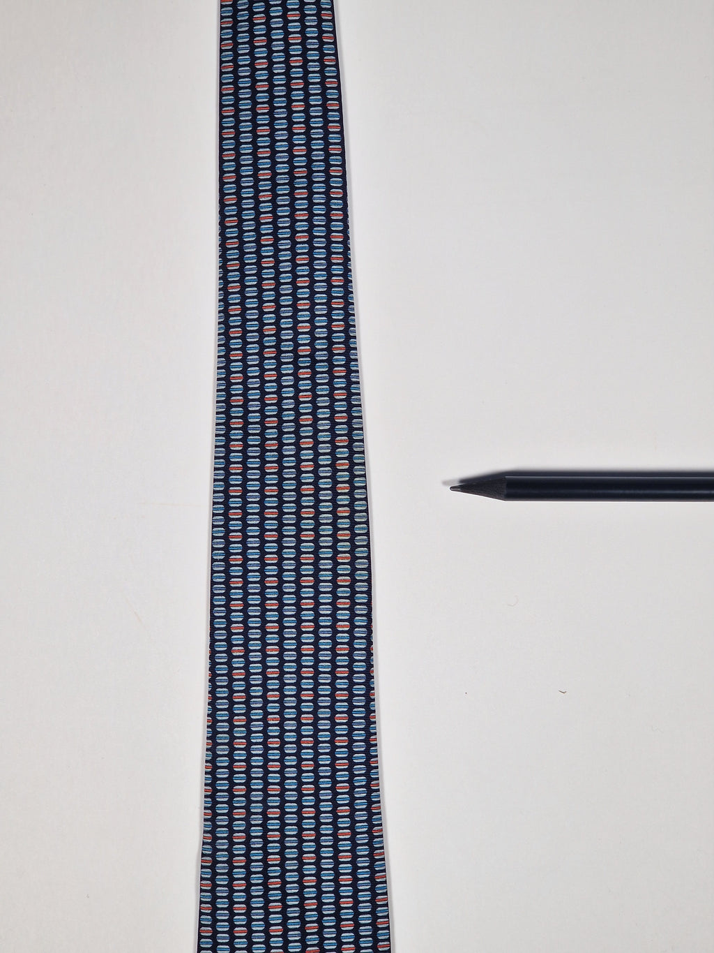 Hermès silk tie blu macarons whimsical pattern 645829 IA