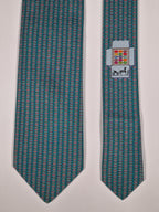 Hermès silk tie green whimsical macarons pattern 645829 IA