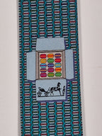 Hermès silk tie green whimsical macarons pattern 645829 IA
