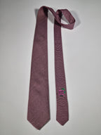 Hermès silk tie pink japanese garden pattern 645844 IA