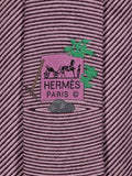 Hermès silk tie pink japanese garden pattern 645844 IA