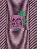 Hermès silk tie pink japanese garden pattern 645844 IA