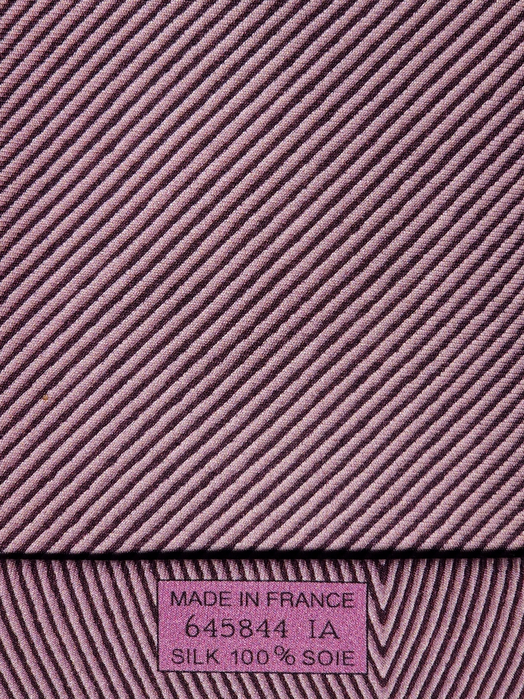 Hermès silk tie pink japanese garden pattern 645844 IA