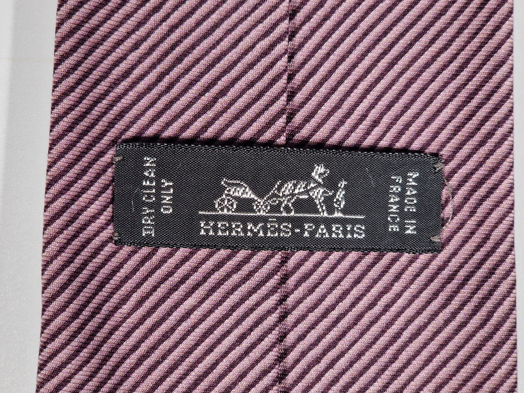 Hermès silk tie pink japanese garden pattern 645844 IA