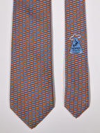 645846 Hermès tie orange UFO pattern Hermès 645846 IA tie orange