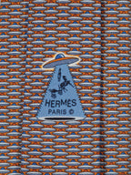 645846 Hermès tie orange UFO pattern Hermès 645846 IA tie orange