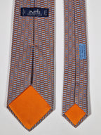 645846 Hermès tie orange UFO pattern Hermès 645846 IA tie orange
