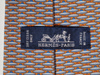 645846 Hermès tie orange UFO pattern Hermès 645846 IA tie orange