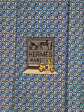 Hermès silk tie blue helmet whimsical pattern 645861 IA