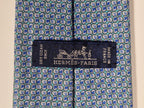 Hermès silk tie blue helmet whimsical pattern 645861 IA