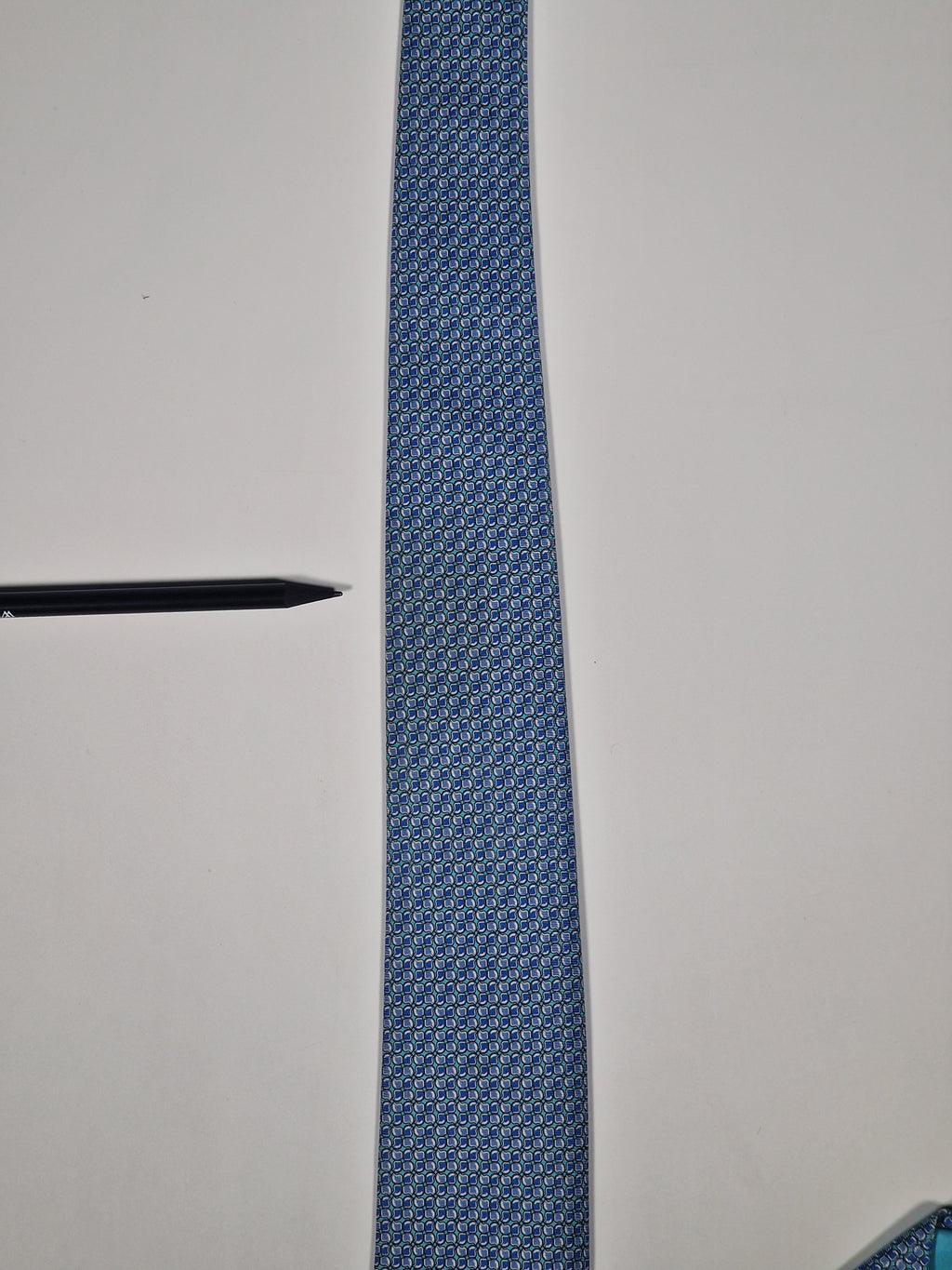 Hermès silk tie blue helmet whimsical pattern 645861 IA