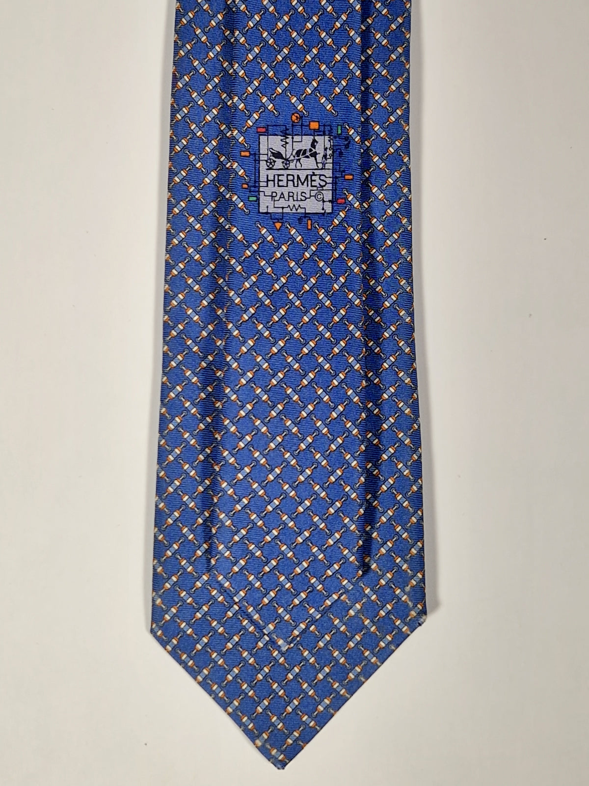645862 Hermès tie blue electrical resistors 645862 IA