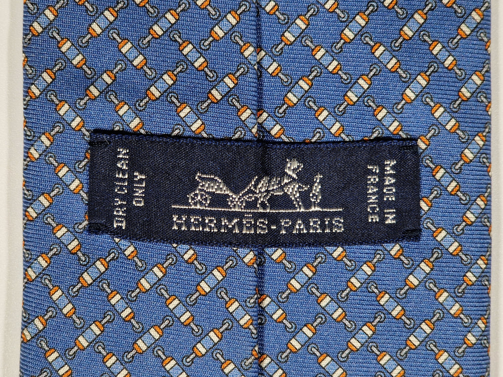 645862 Hermès tie blue electrical resistors 645862 IA