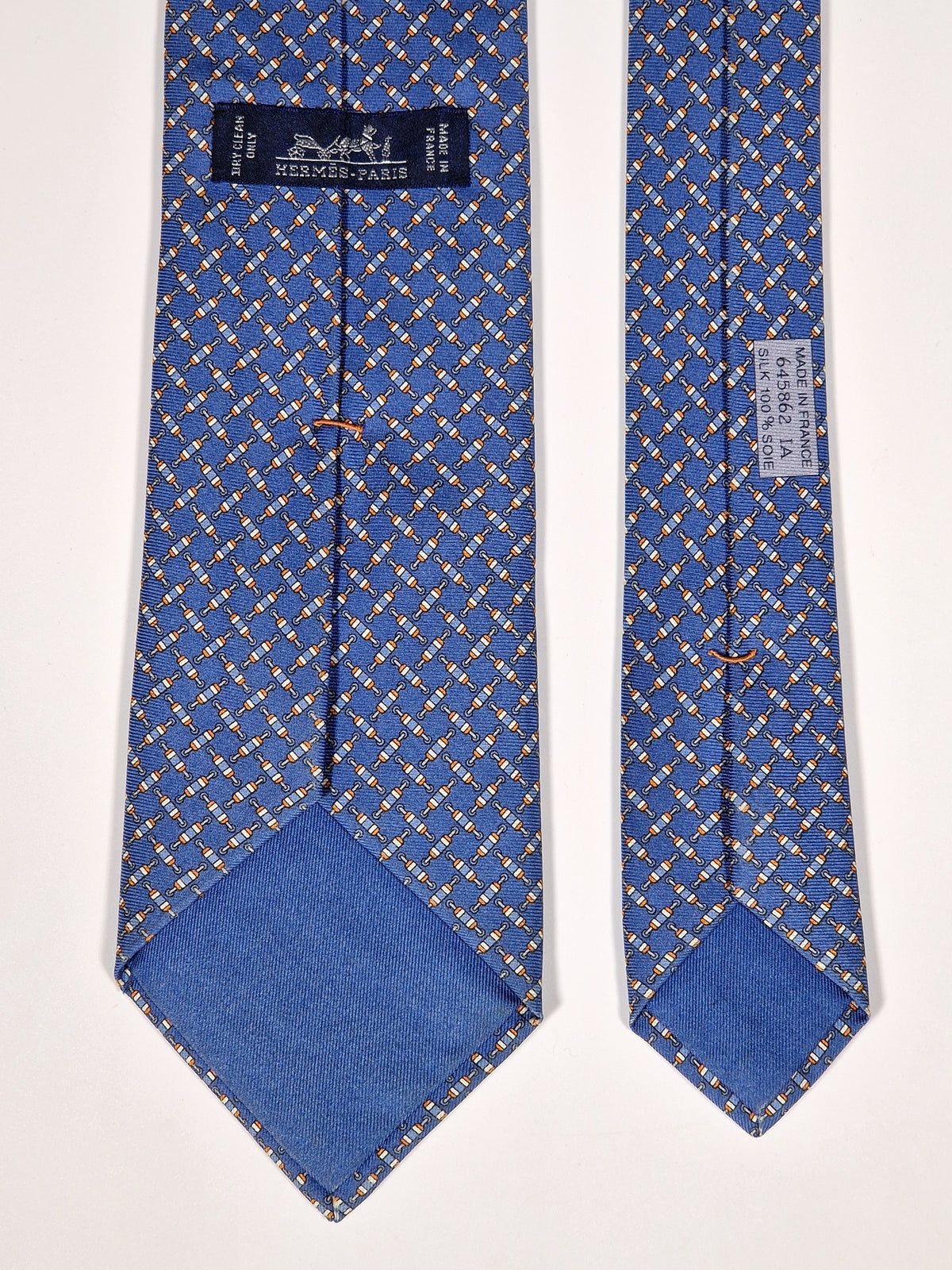 645862 Hermès tie blue electrical resistors 645862 IA