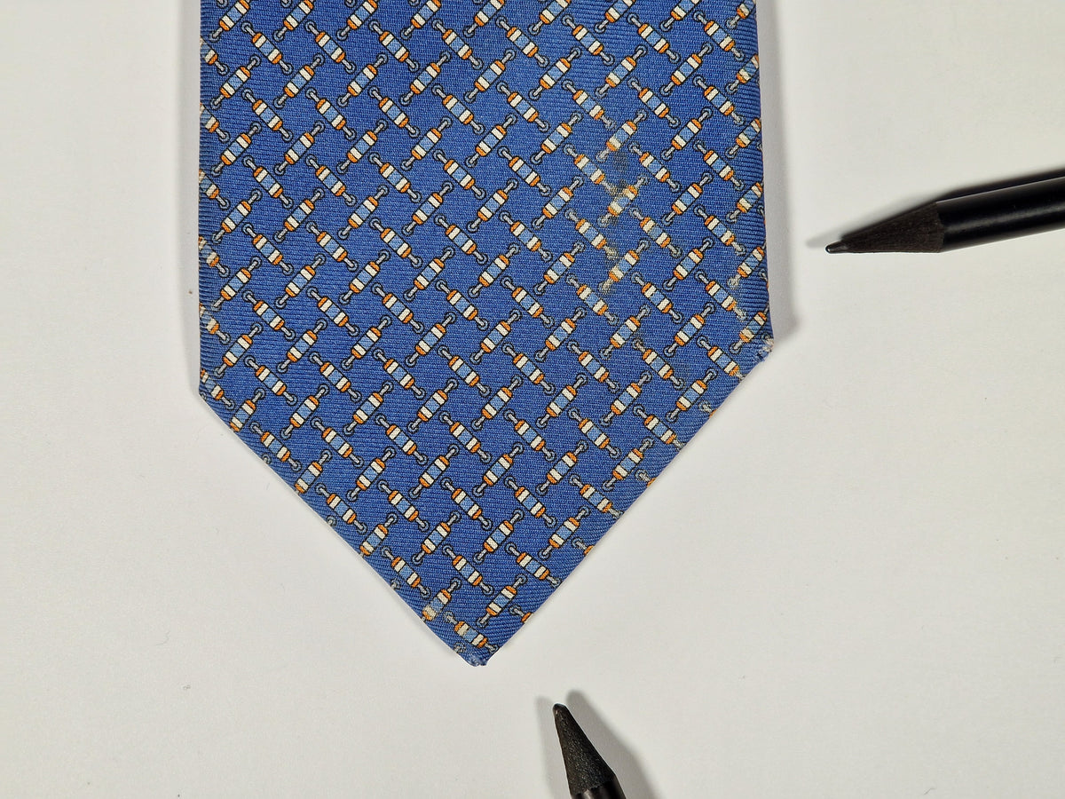 645862 Hermès tie blue electrical resistors 645862 IA