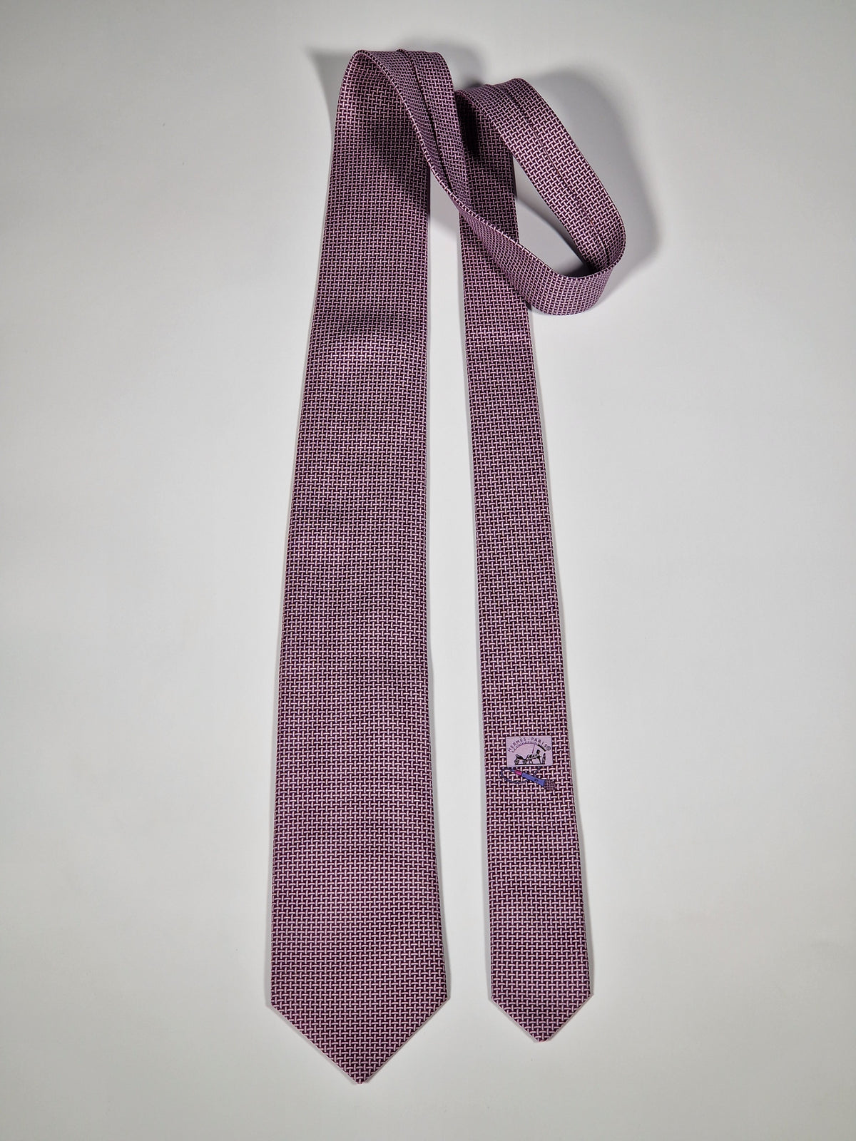 645868 Hermès tie purple Microphone pattern 645868 SA