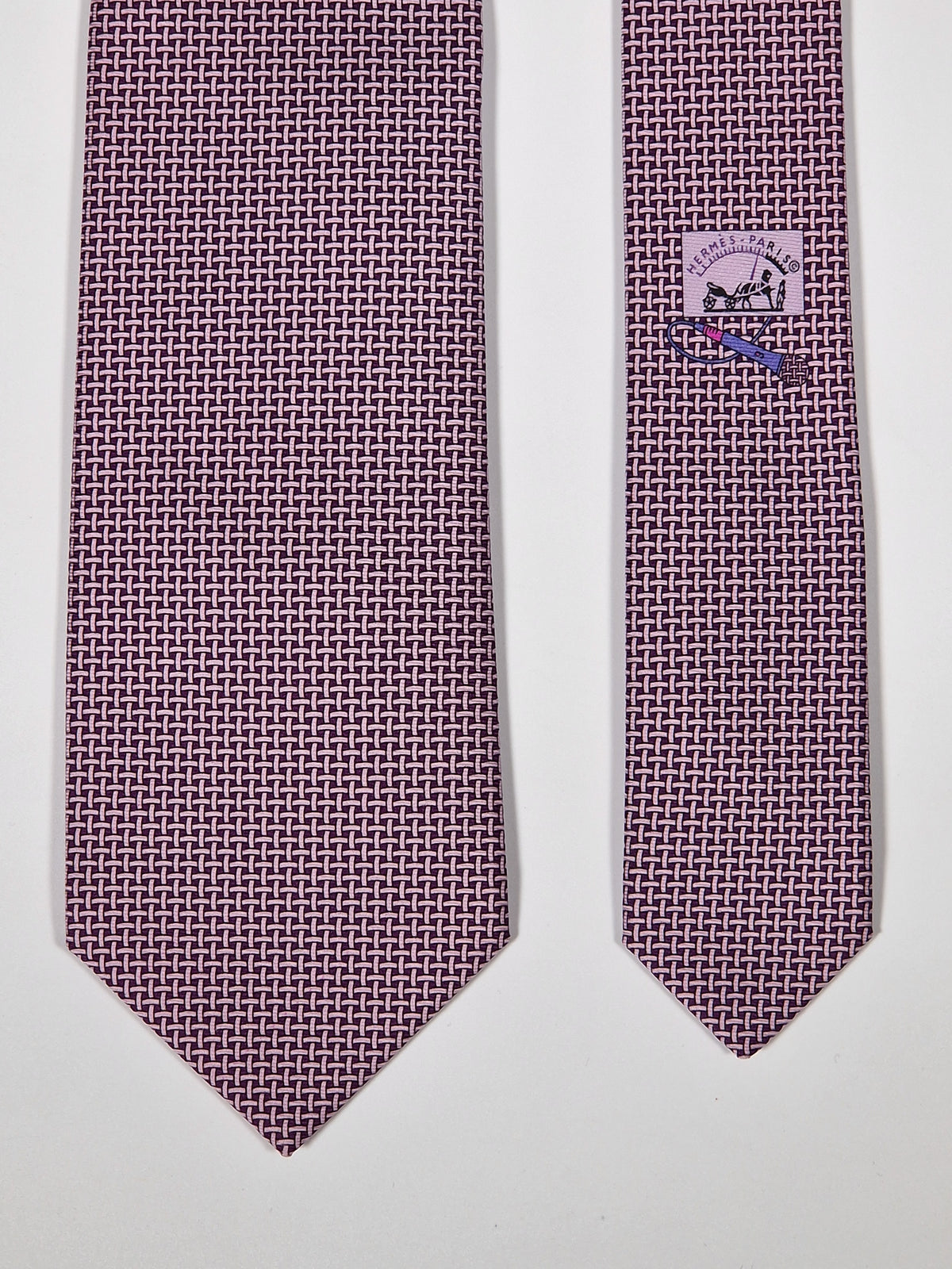 645868 Hermès tie purple Microphone pattern 645868 SA