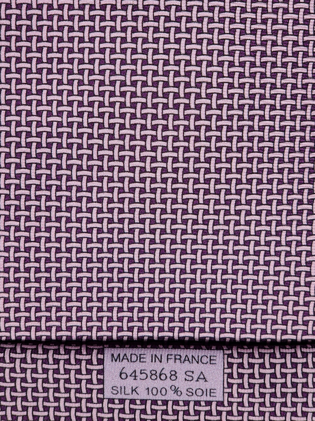 645868 Hermès tie purple Microphone pattern 645868 SA