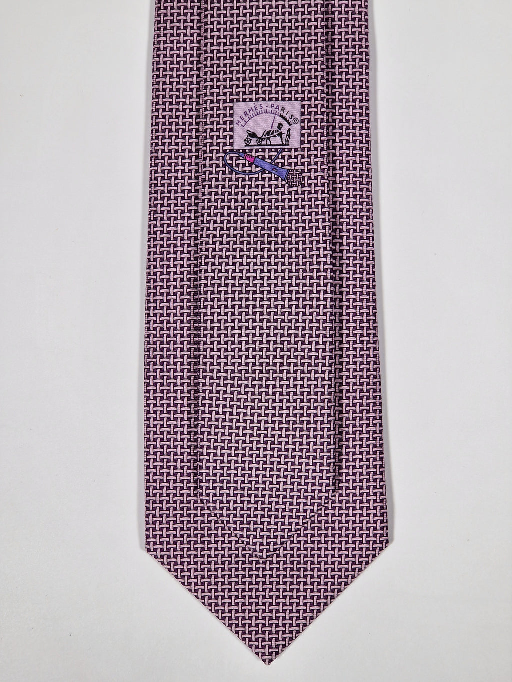 645868 Hermès tie purple Microphone pattern 645868 SA