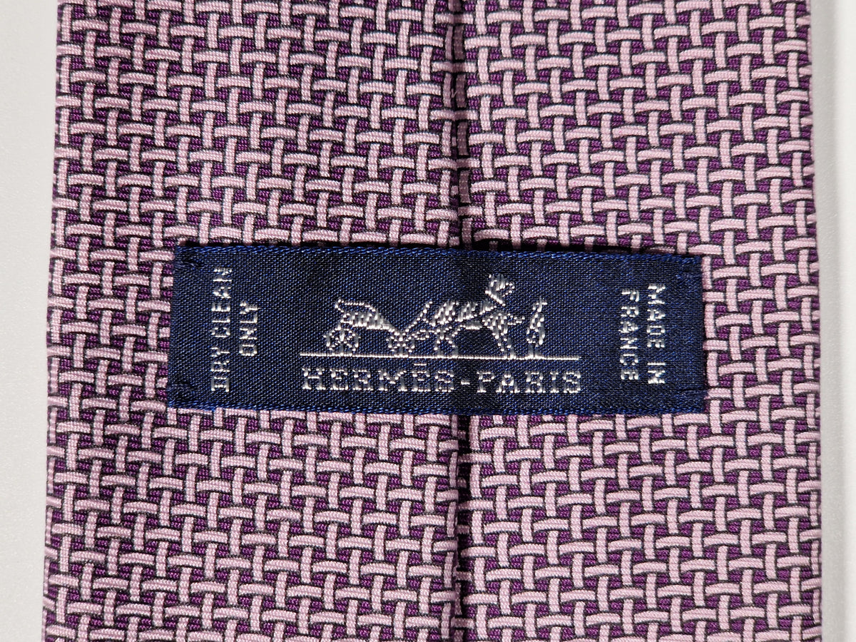 645868 Hermès tie purple Microphone pattern 645868 SA