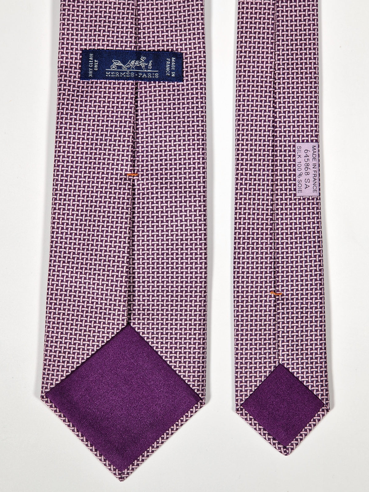 645868 Hermès tie purple Microphone pattern 645868 SA