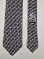 645918 Hermès tie antrachite whimsical lab explosion 645918 SA