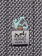 645918 Hermès tie antrachite whimsical lab explosion 645918 SA