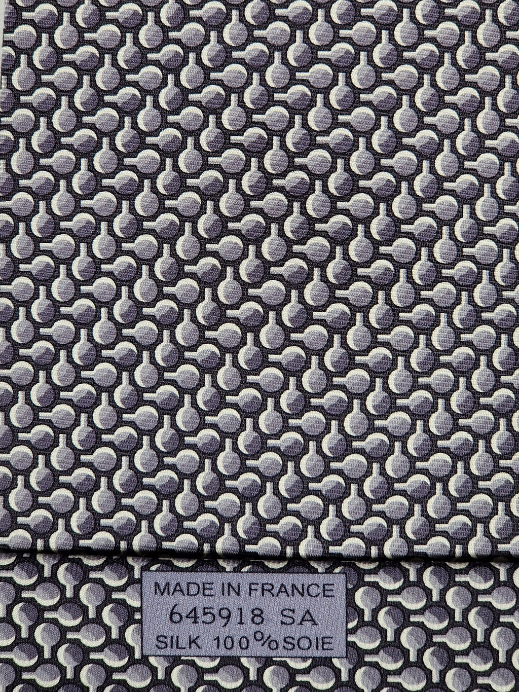 645918 Hermès tie antrachite whimsical lab explosion 645918 SA