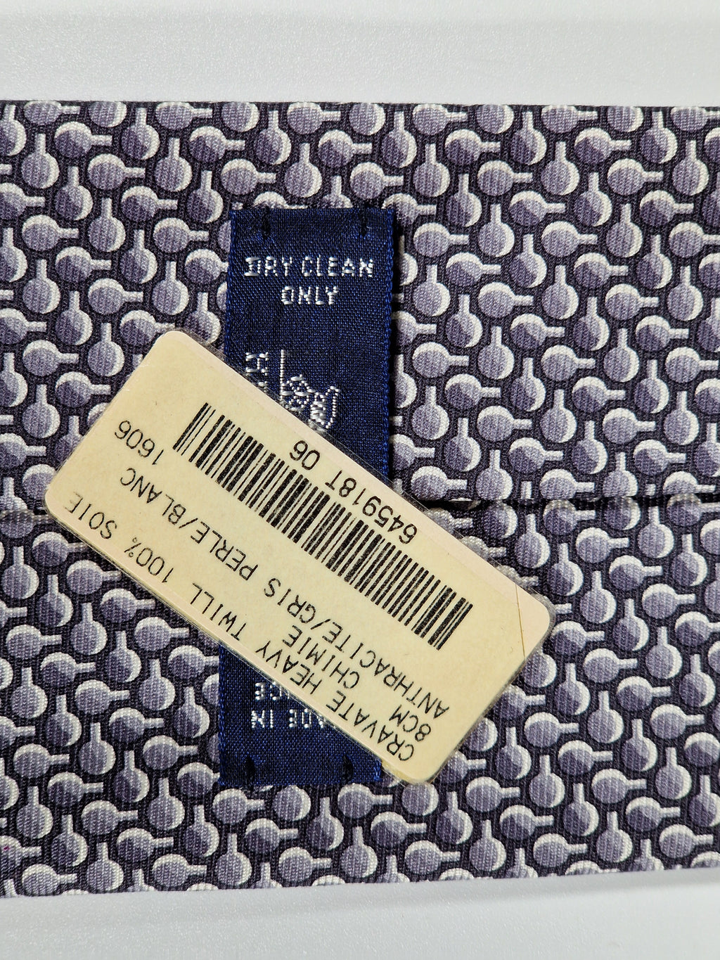 645918 Hermès tie antrachite whimsical lab explosion 645918 SA