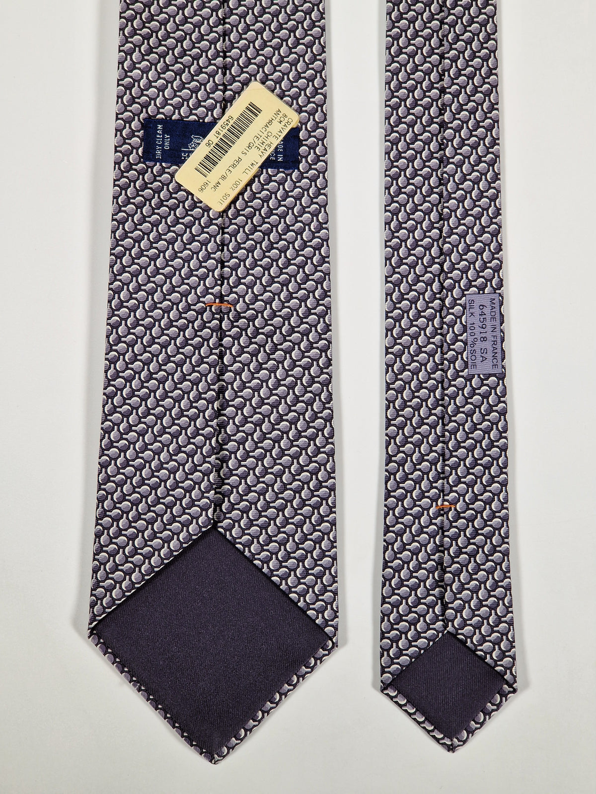 645918 Hermès tie antrachite whimsical lab explosion 645918 SA