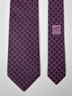 645931 Hermès tie burgundy nails pattern 645931 TA