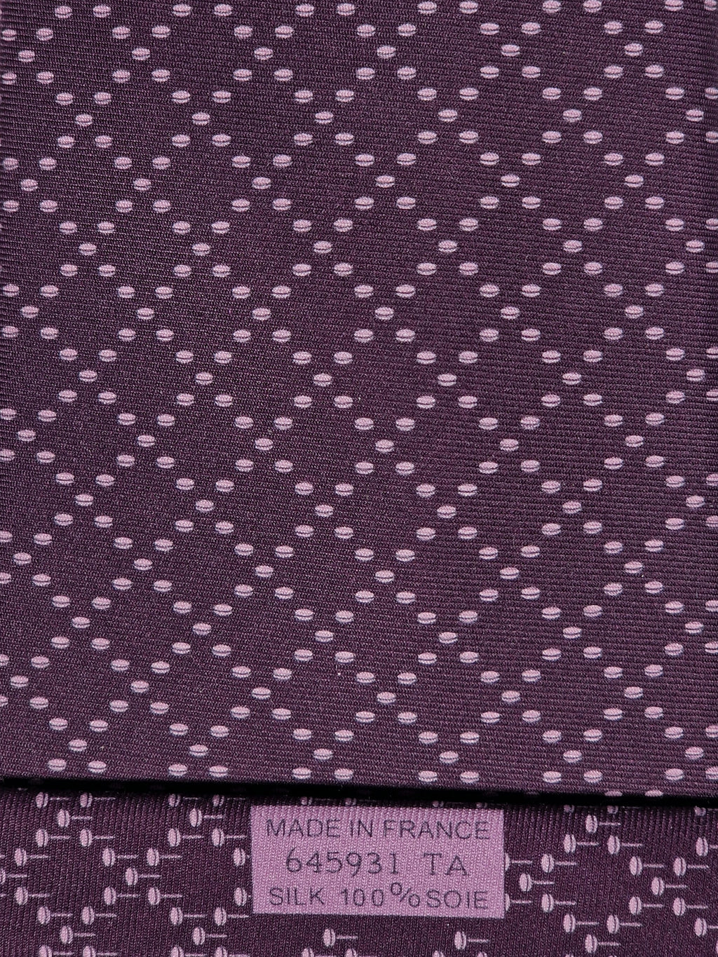 645931 Hermès tie burgundy nails pattern 645931 TA