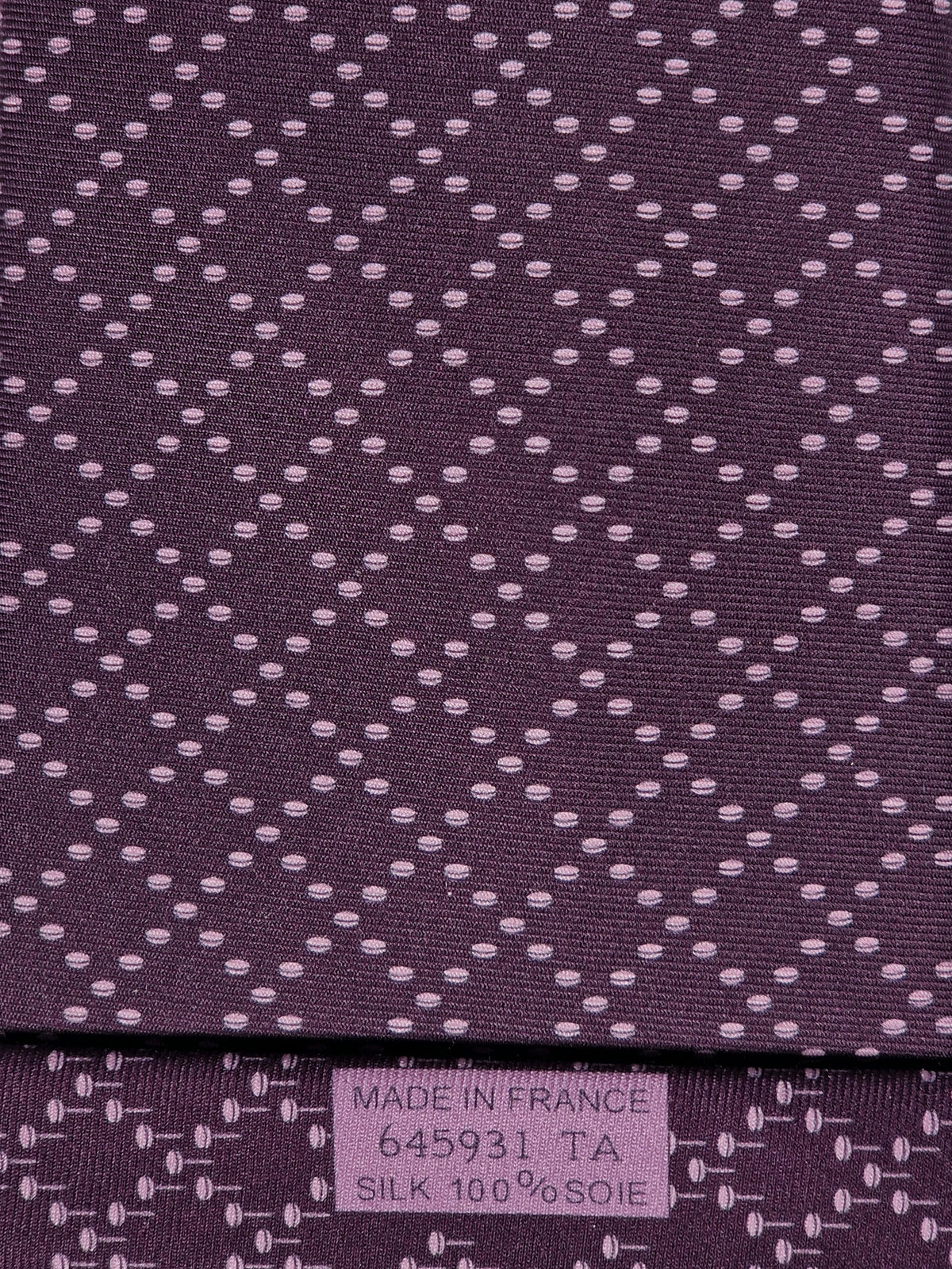 645931 Hermès tie burgundy nails pattern 645931 TA