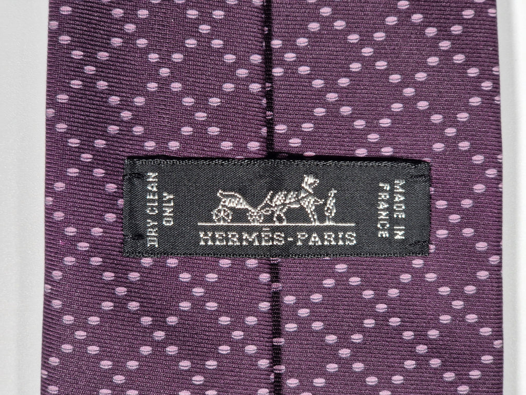 645931 Hermès tie burgundy nails pattern 645931 TA