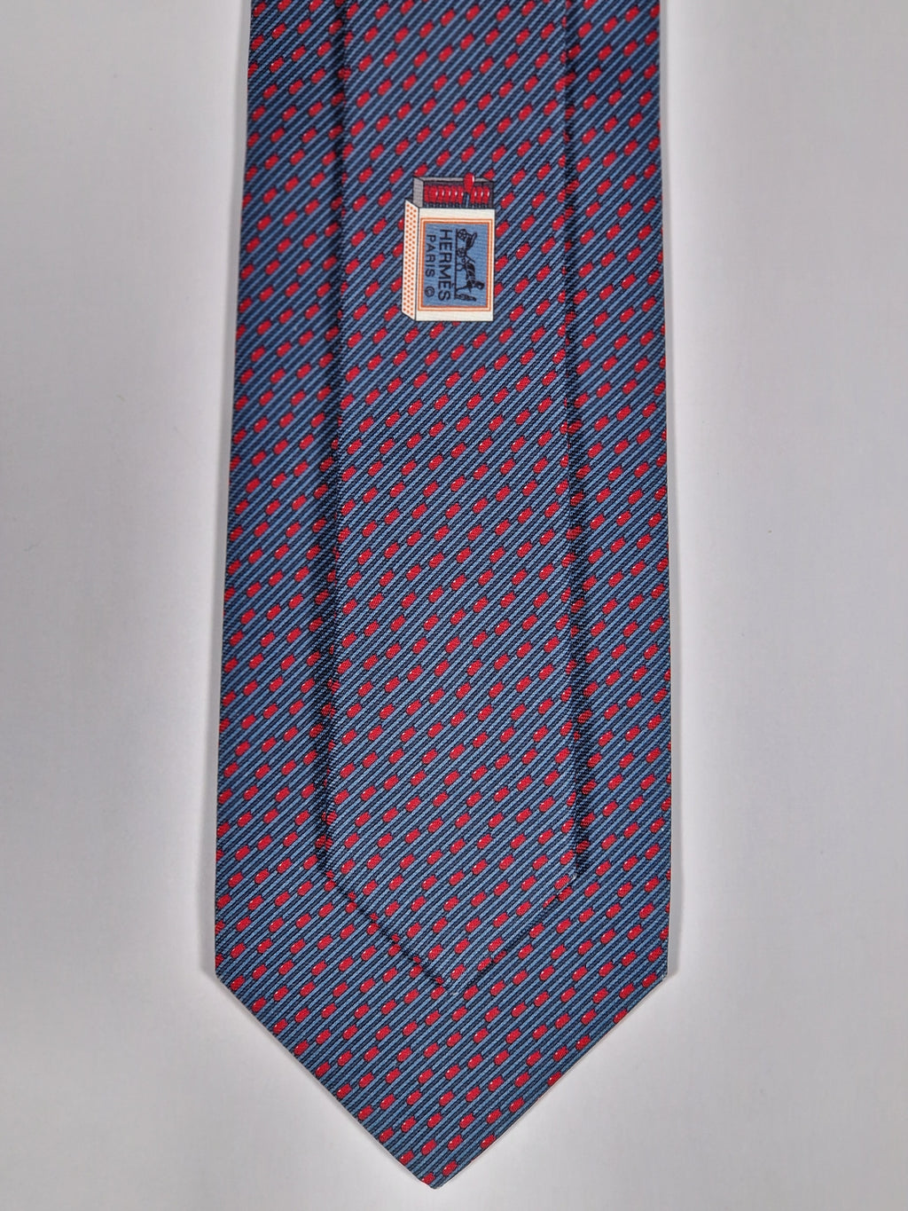 645997 Hermès tie blue matchstick pattern 645997 OA