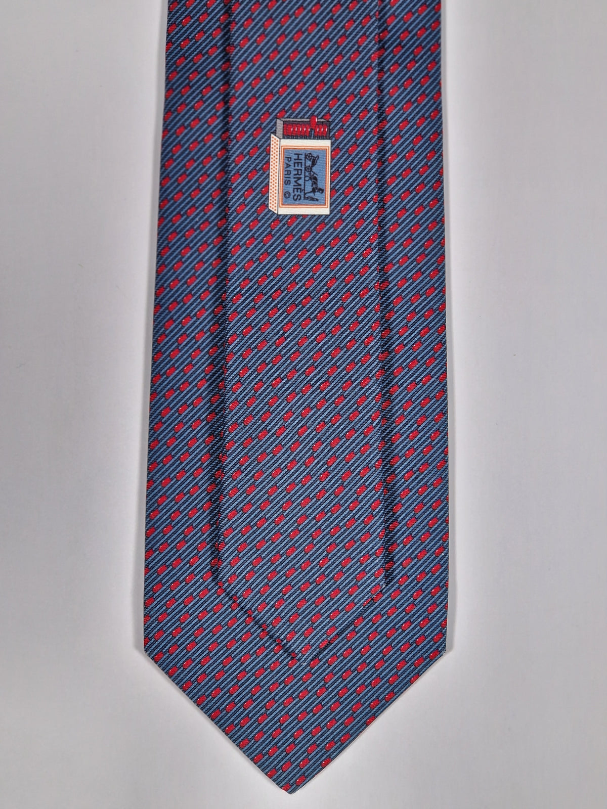 645997 Hermès tie blue matchstick pattern 645997 OA