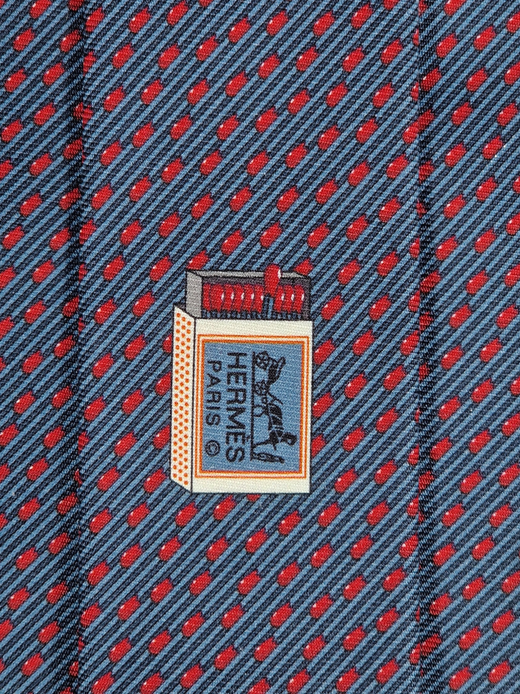 645997 Hermès tie blue matchstick pattern 645997 OA