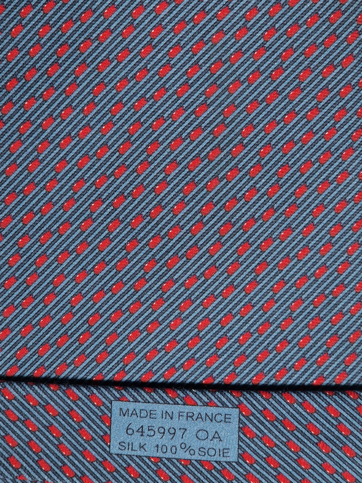 645997 Hermès tie blue matchstick pattern 645997 OA